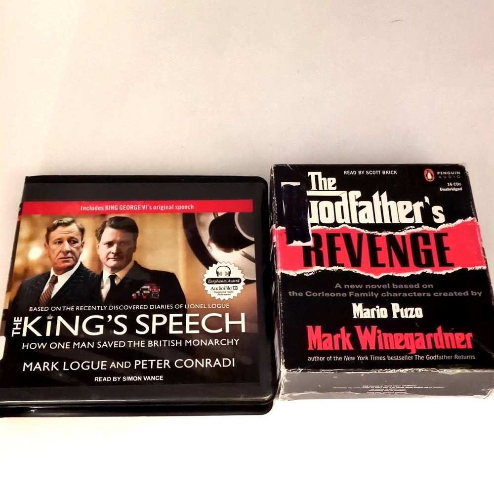 Audio Books CD The Godfather's Revenge and‎ The Kings Speech Lot of 2 Unabridged